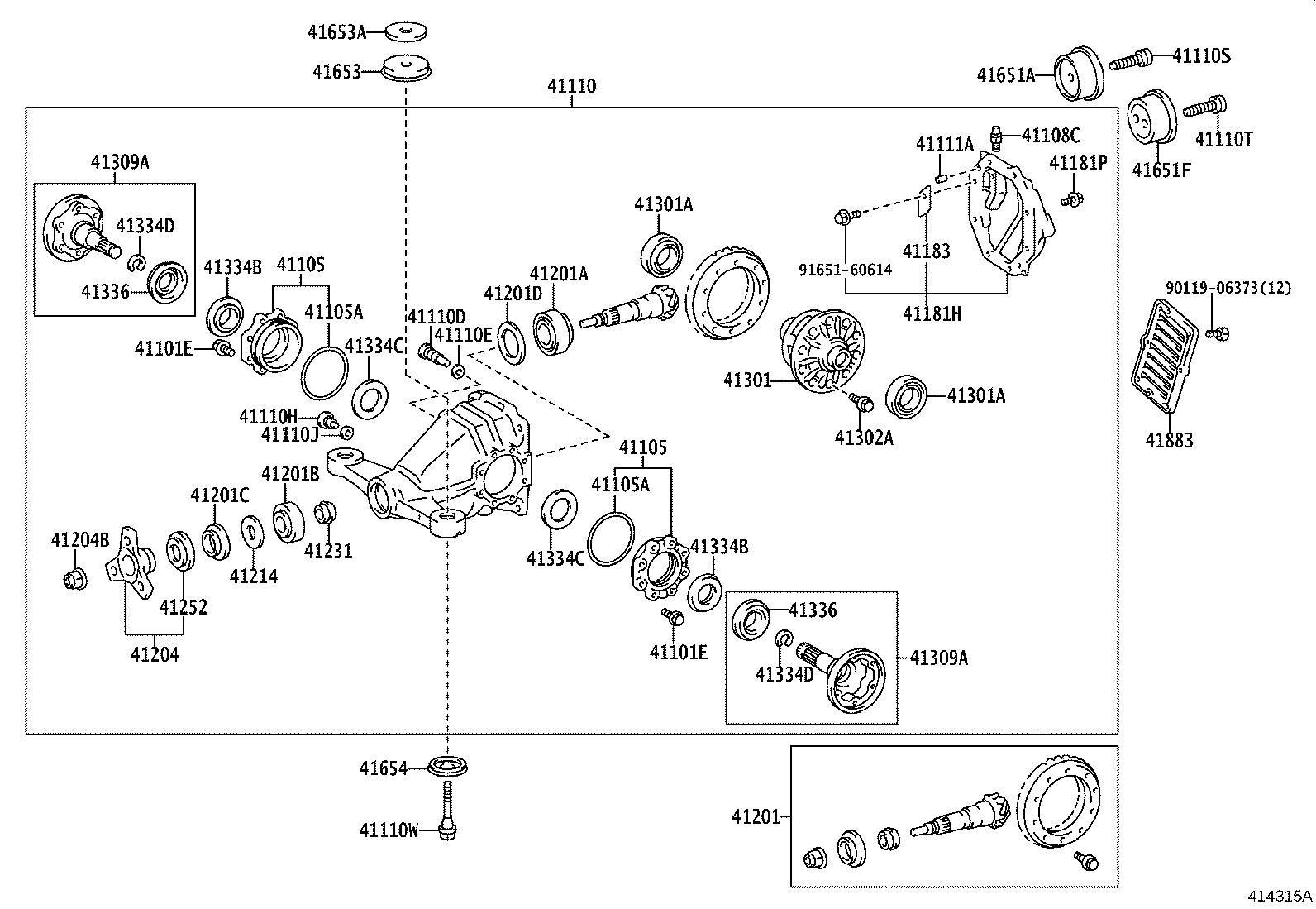 41110-14730 CARRIER ASSY, DIFFERENTIAL, REAR product image