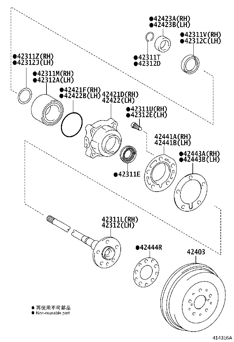 42311-KK010 SHAFT, REAR AXLE, RH product image