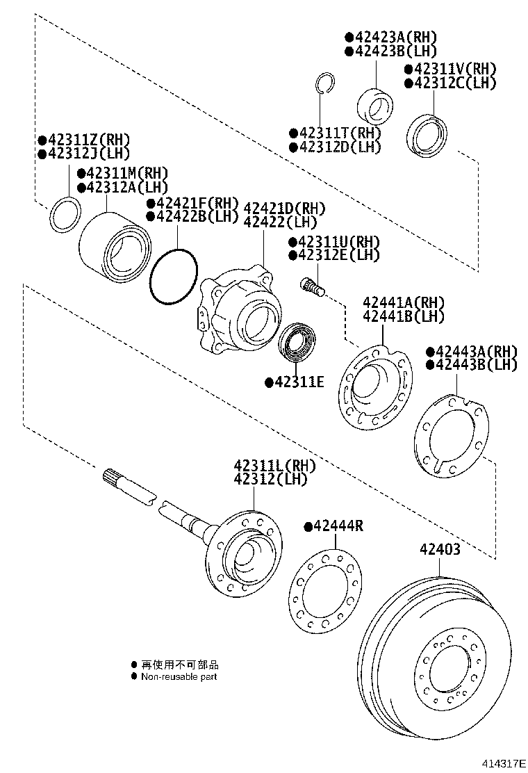42311-KK010 SHAFT, REAR AXLE, RH product image