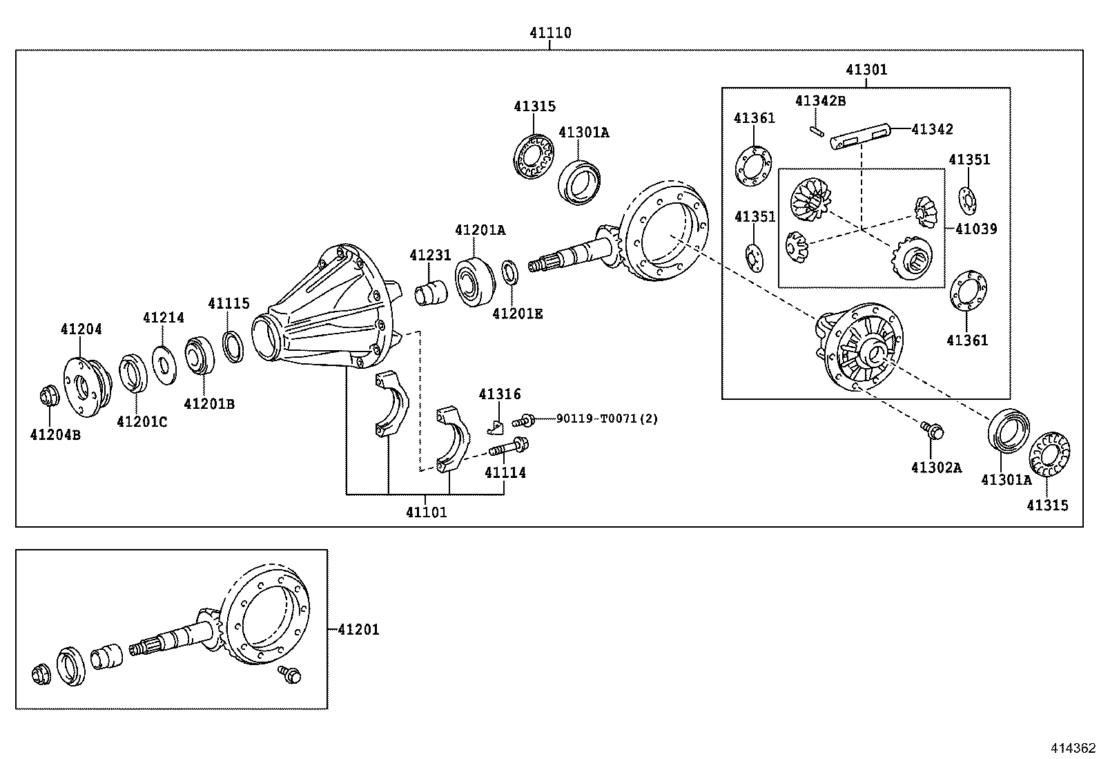 41201-80212 FINAL GEAR KIT, DIFFERENTIAL, REAR product image