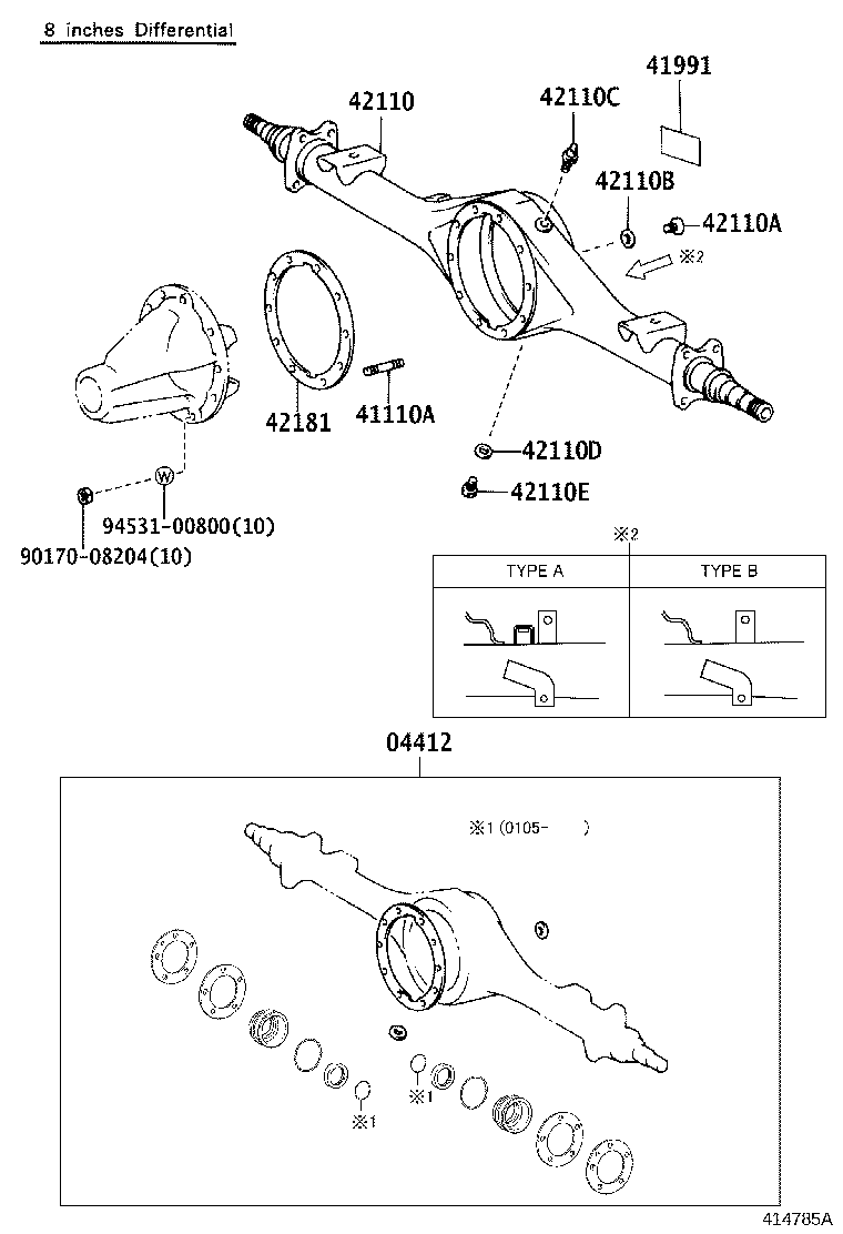 41110-25270 CARRIER ASSY, DIFFERENTIAL, REAR product image