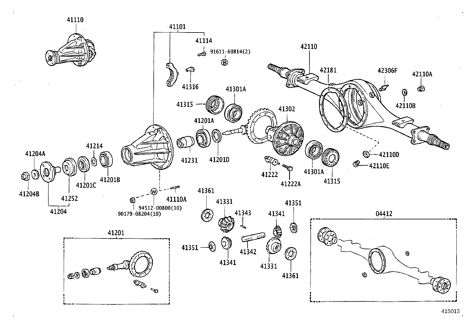 41110-35045 CARRIER ASSY, DIFFERENTIAL, REAR product image
