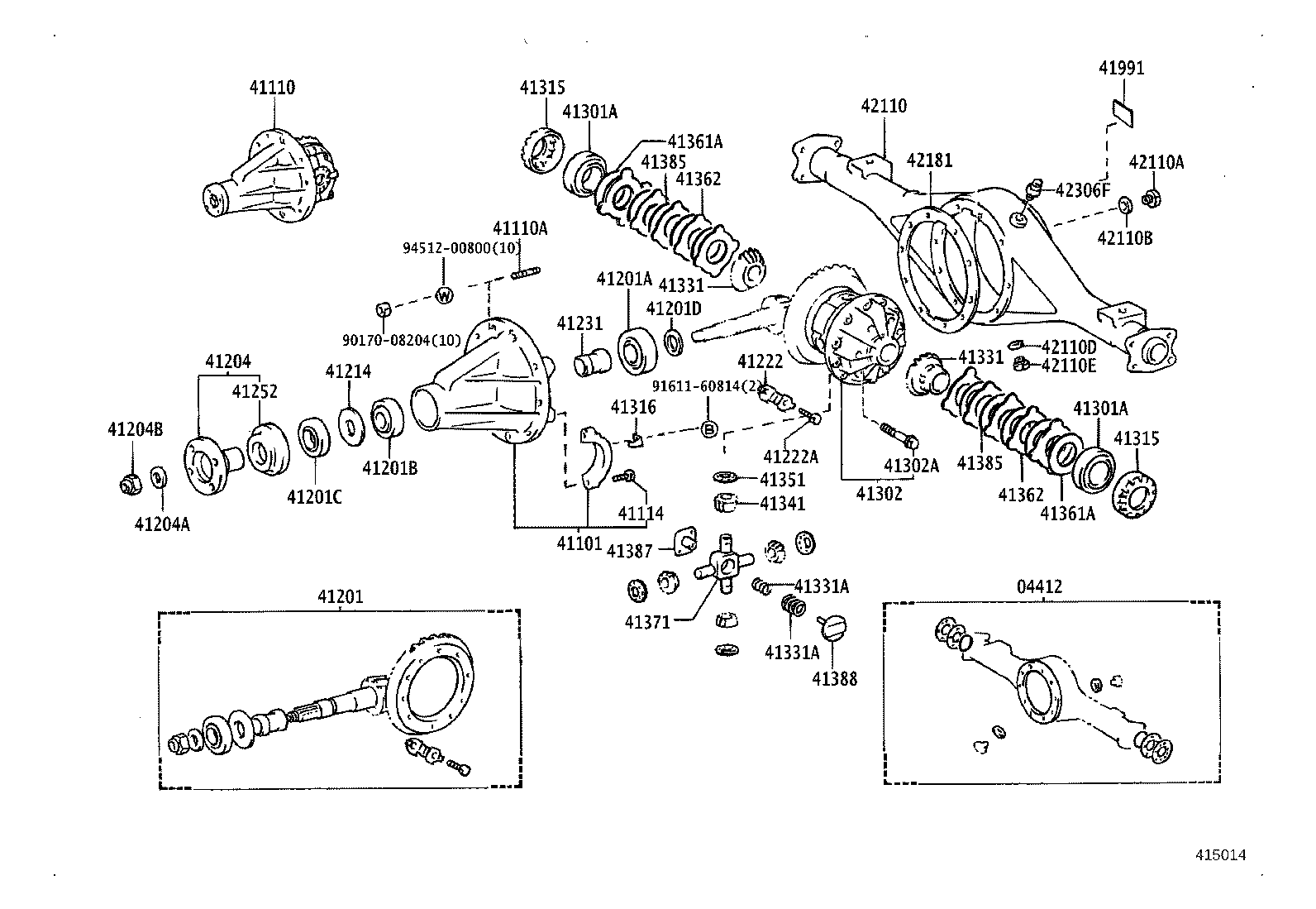 41110-35045 CARRIER ASSY, DIFFERENTIAL, REAR product image
