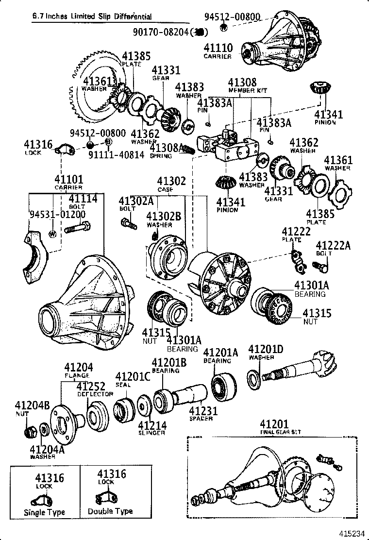 41110-20190 CARRIER ASSY, DIFFERENTIAL, REAR product image