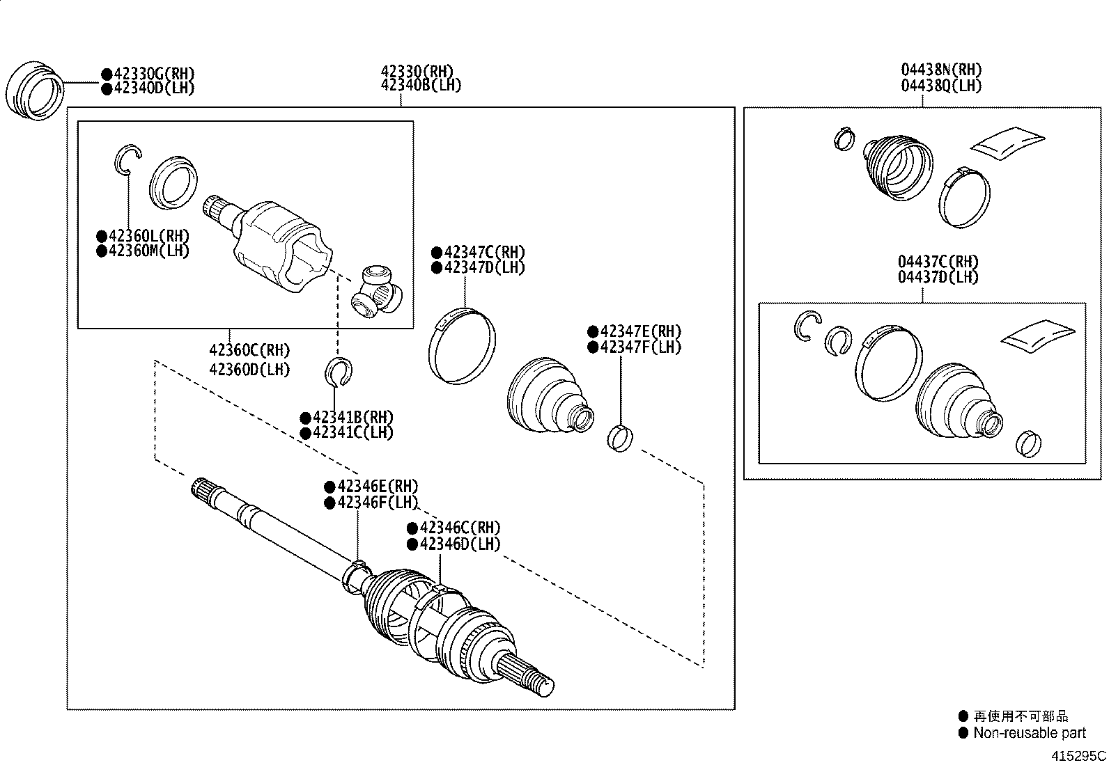 42410-42070 HUB & BEARING ASSY, REAR AXLE, RH product image