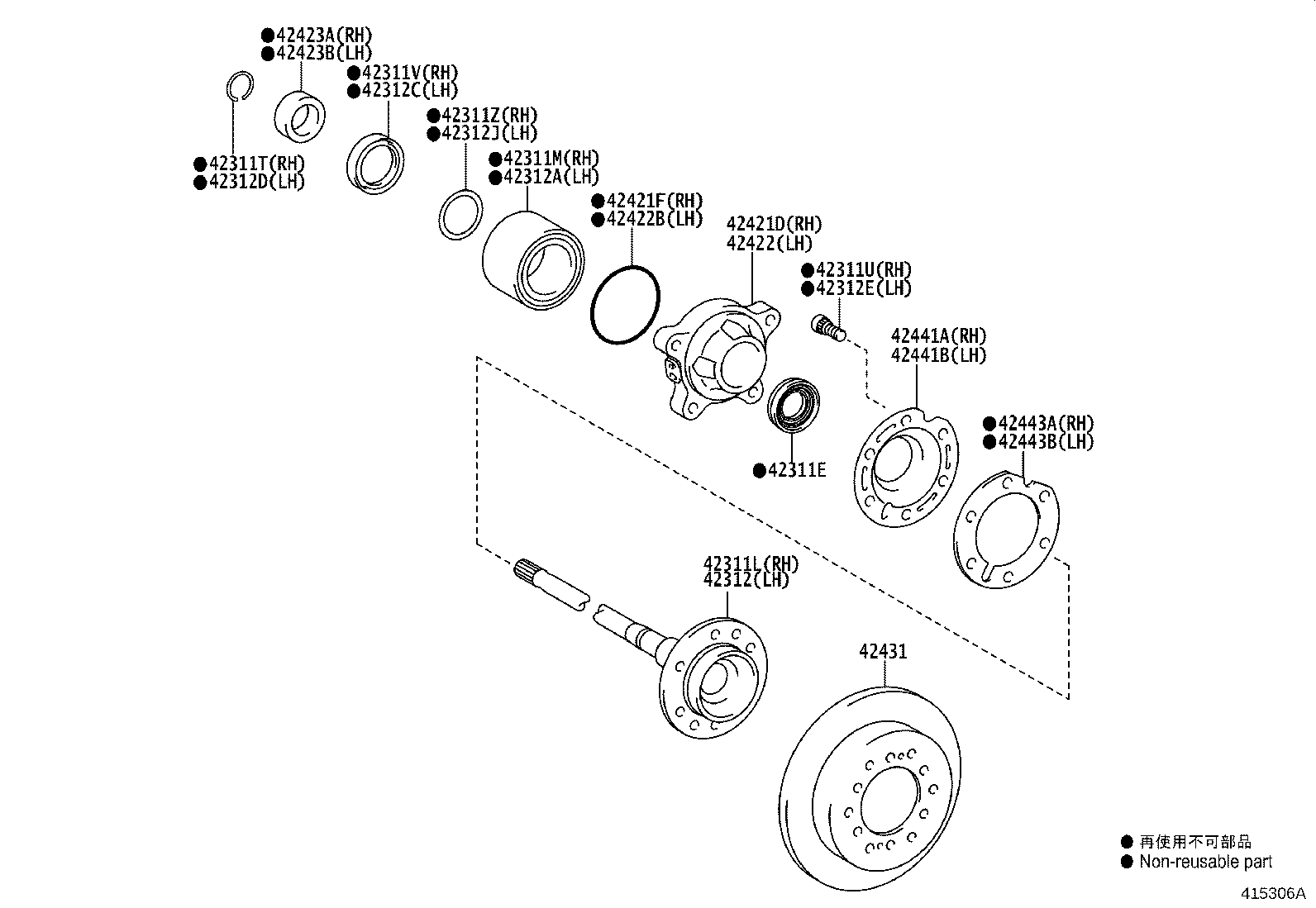 42311-KK040 SHAFT, REAR AXLE, RH product image