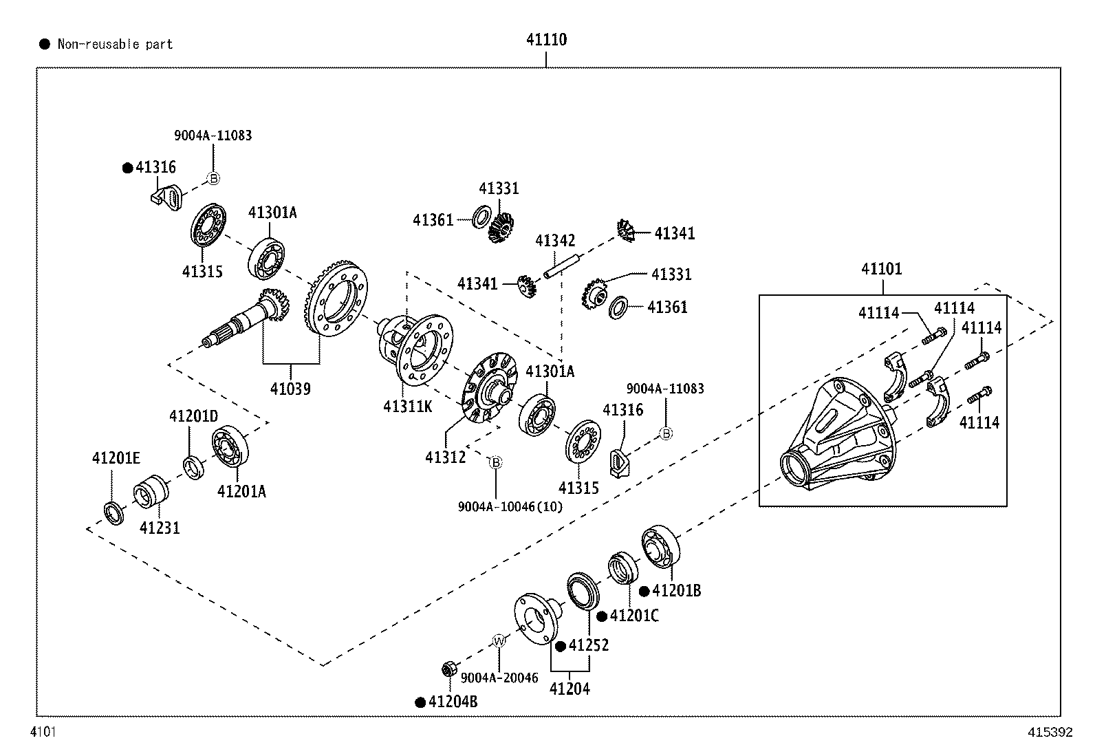 41039-BZ290 GEAR KIT, DIFFERENTIAL, REAR product image