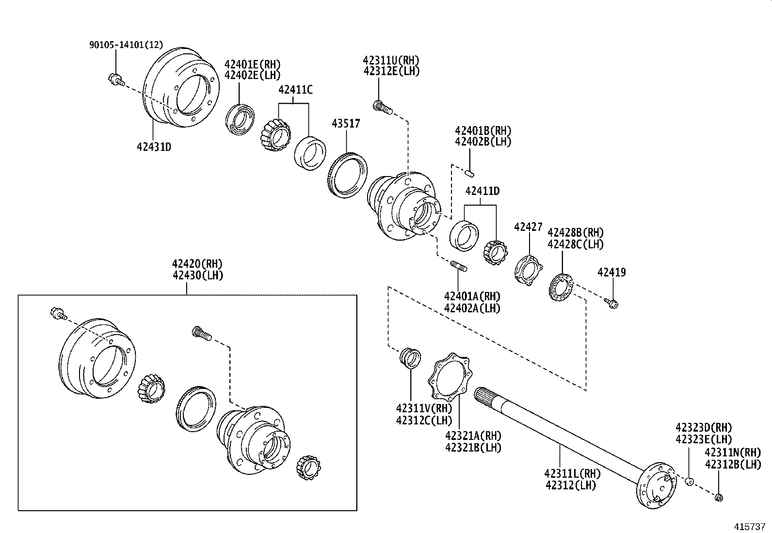 90942-02094 BOLT, HUB (FOR REAR AXLE RH) product image