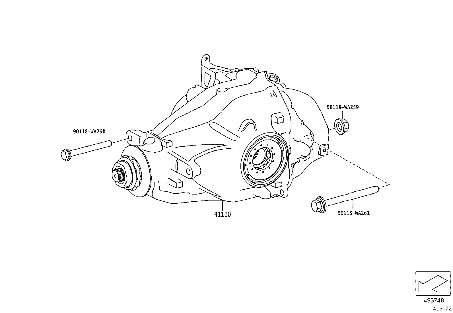 41110-WAA01 CARRIER ASSY, DIFFERENTIAL, REAR product image