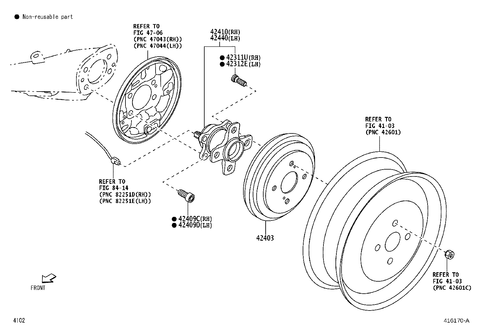 42410-BZ200 HUB & BEARING ASSY, REAR AXLE, RH product image