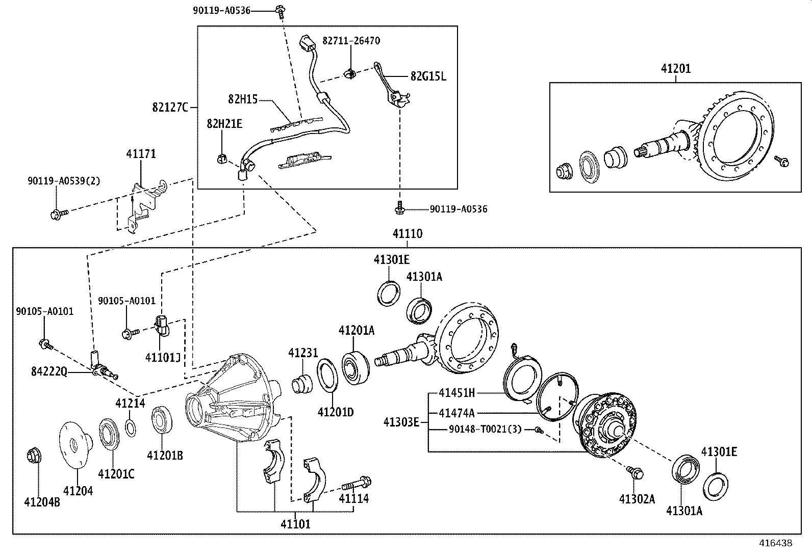 41101-04010 CARRIER SUB-ASSY, DIFFERENTIAL, REAR product image