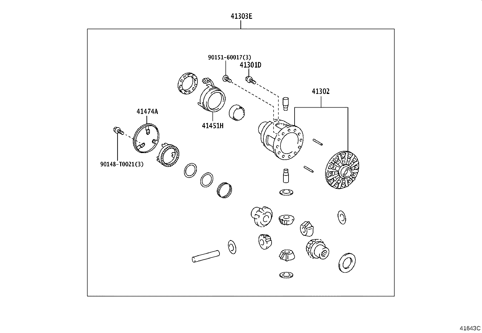 41101-04010 CARRIER SUB-ASSY, DIFFERENTIAL, REAR product image
