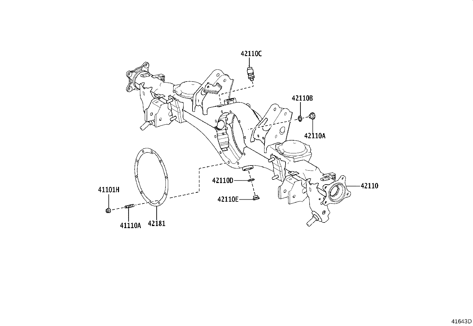 41101-04010 CARRIER SUB-ASSY, DIFFERENTIAL, REAR product image