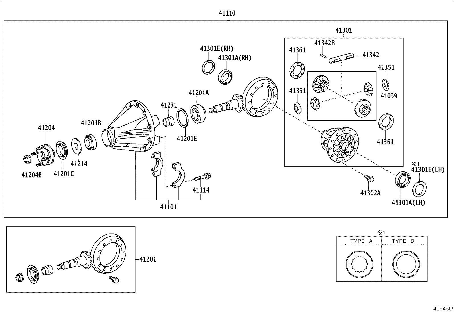 41110-0K791 CARRIER ASSY, DIFFERENTIAL, REAR product image