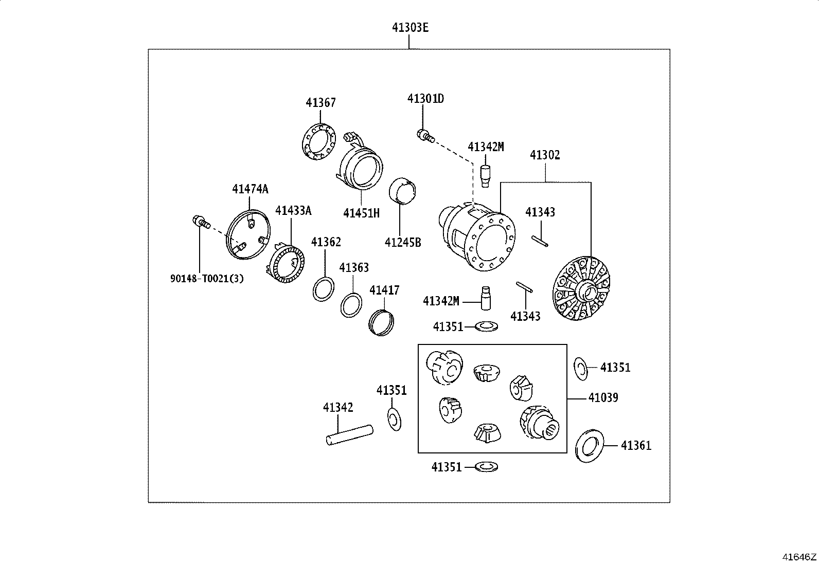 41110-0K791 CARRIER ASSY, DIFFERENTIAL, REAR product image