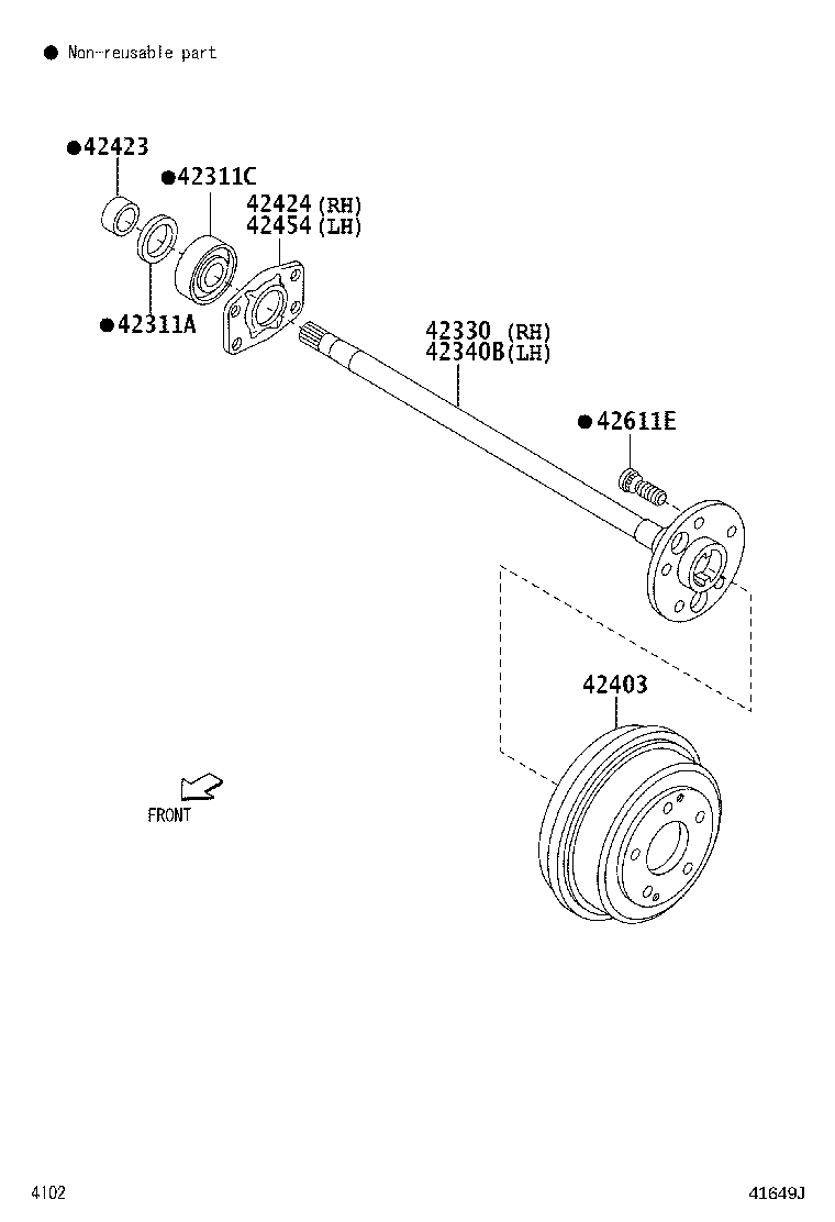 42301-BZ050 SHAFT ASSY, REAR DRIVE, RH product image