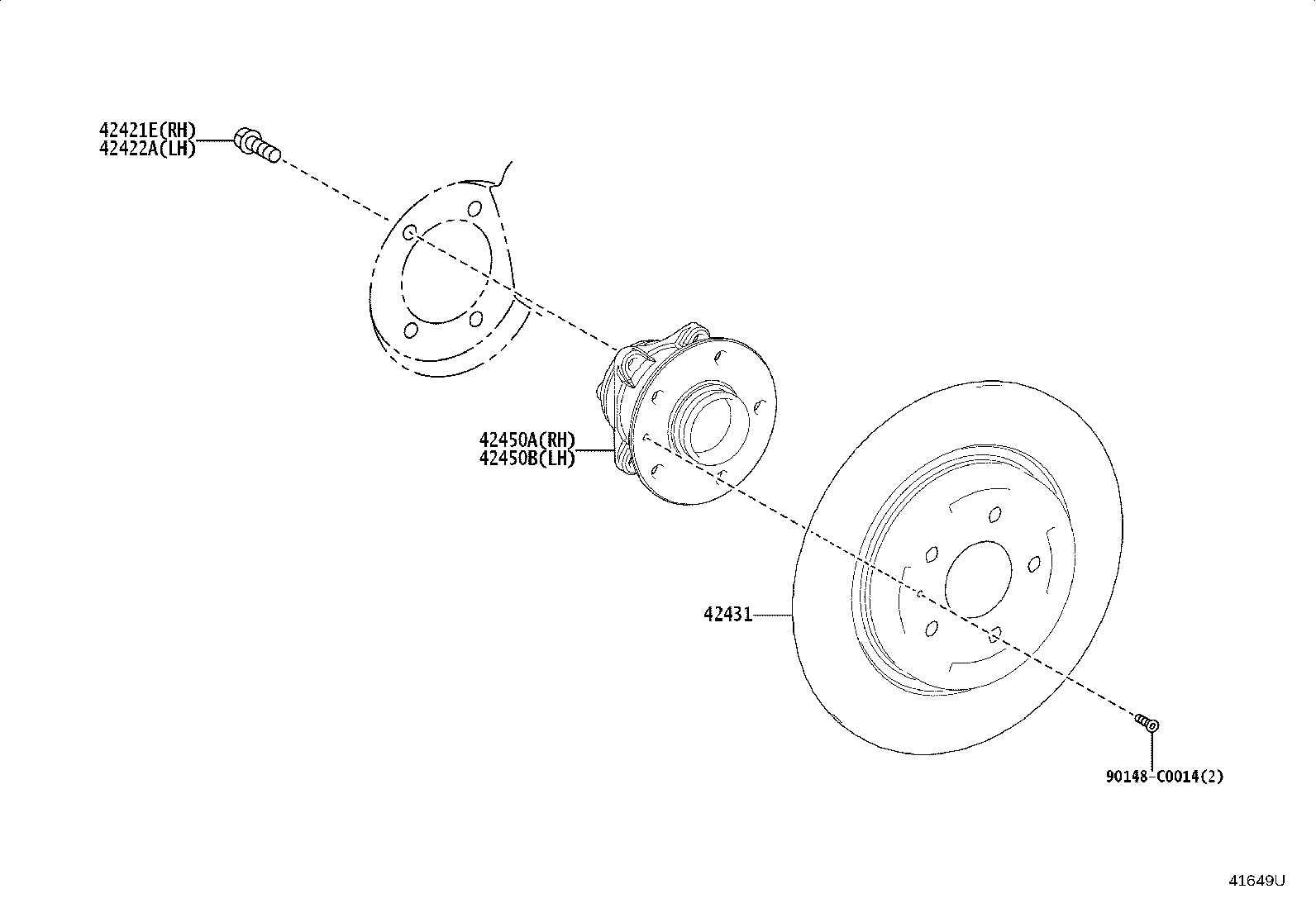 90110-C0016 BOLT (FOR REAR AXLE BEARING CASE RH) product image