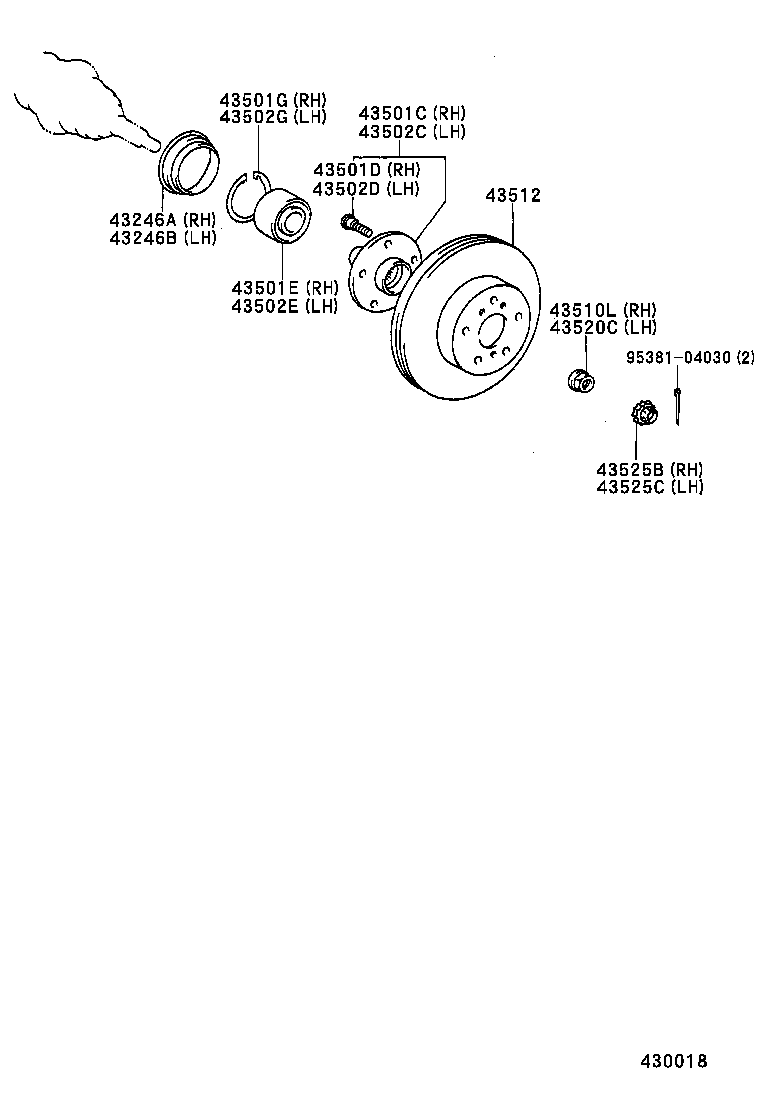 43512-33080 DISC, FRONT product image