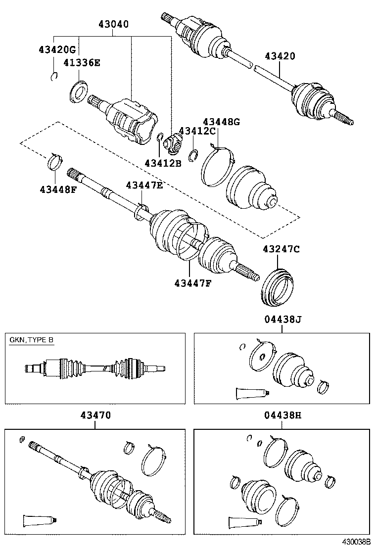 43030-06050 JOINT ASSY, FRONT DRIVE INBOARD, RH product image