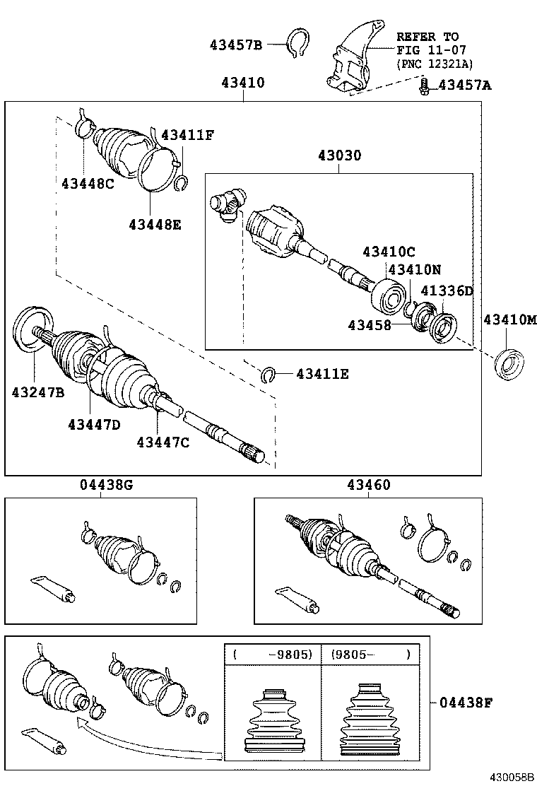 04438-33012 BOOT KIT, FRONT DRIVE SHAFT INBOARD JOINT, RH product image