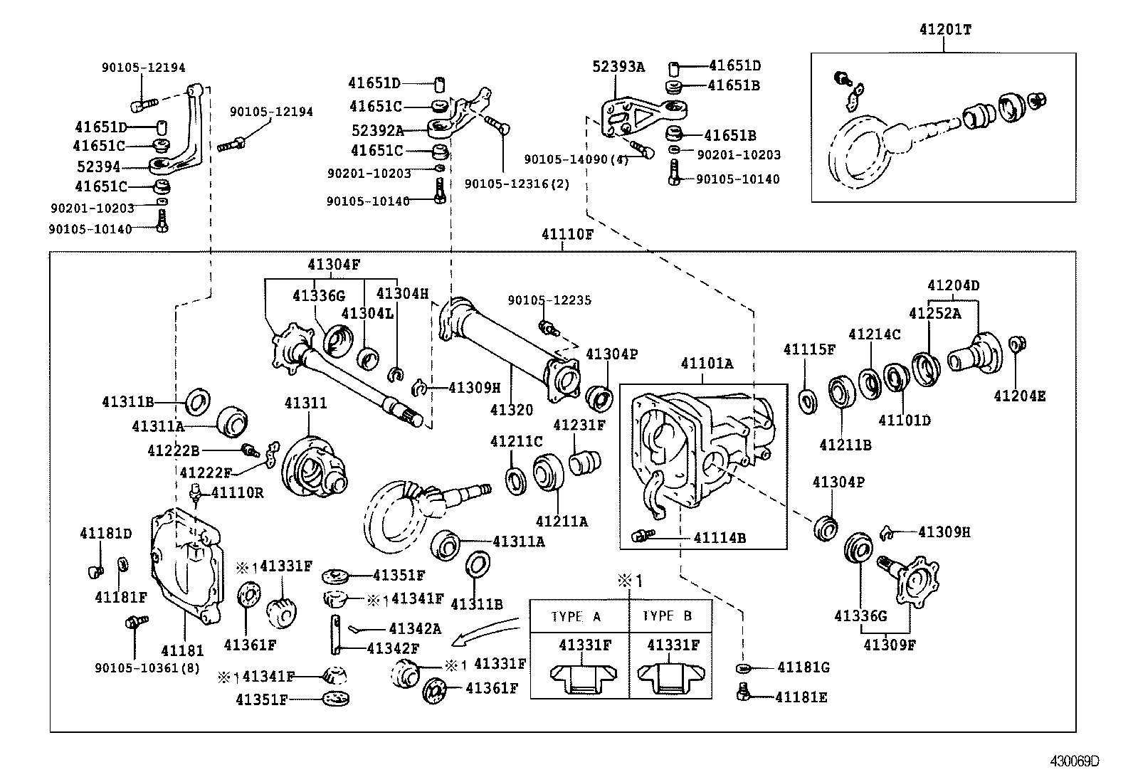 41110-28190 CARRIER ASSY, DIFFERENTIAL, FRONT product image
