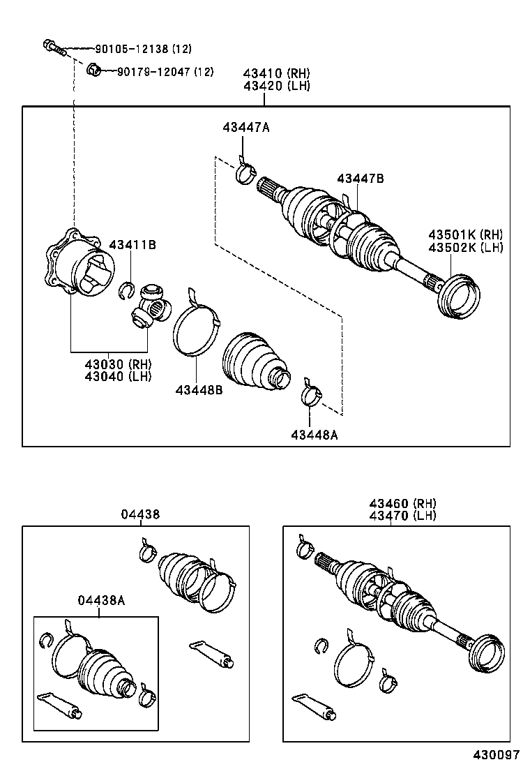 43430-26040 SHAFT ASSY, FRONT DRIVE, RH product image