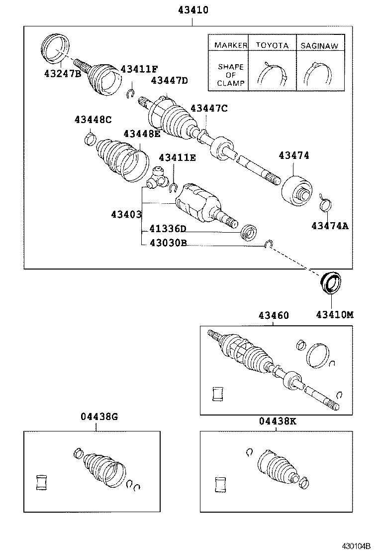 43410-12310 SHAFT ASSY, FRONT DRIVE, RH product image