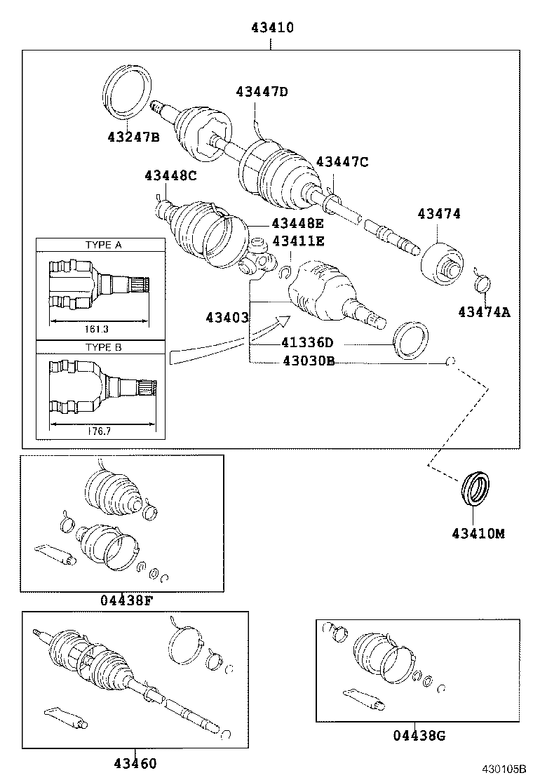 43410-12431 SHAFT ASSY, FRONT DRIVE, RH product image