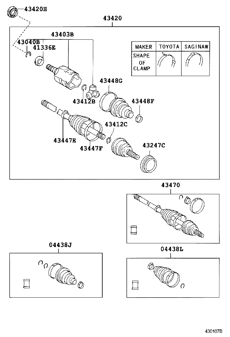 43410-12310 SHAFT ASSY, FRONT DRIVE, RH product image
