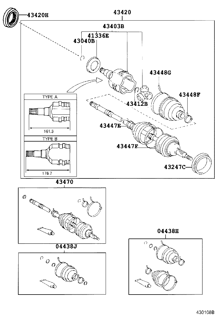 43410-12431 SHAFT ASSY, FRONT DRIVE, RH product image