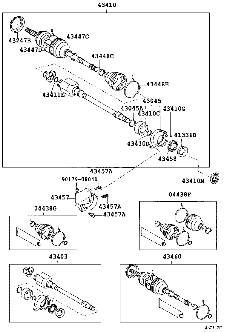 43410-12431 SHAFT ASSY, FRONT DRIVE, RH product image