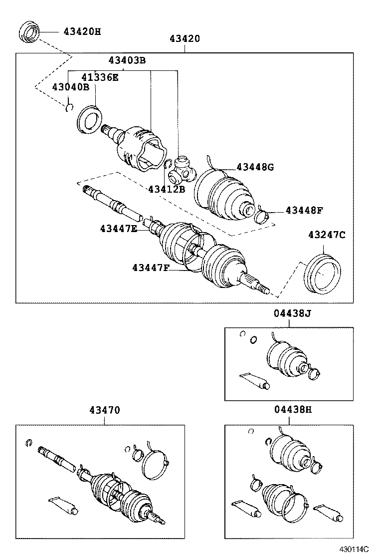 04438-05050 BOOT KIT, FRONT DRIVE SHAFT INBOARD JOINT, RH product image