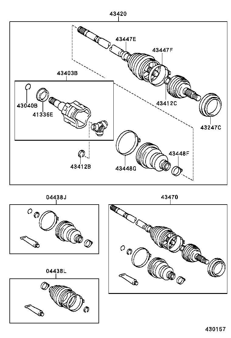 43410-02101 SHAFT ASSY, FRONT DRIVE, RH product image
