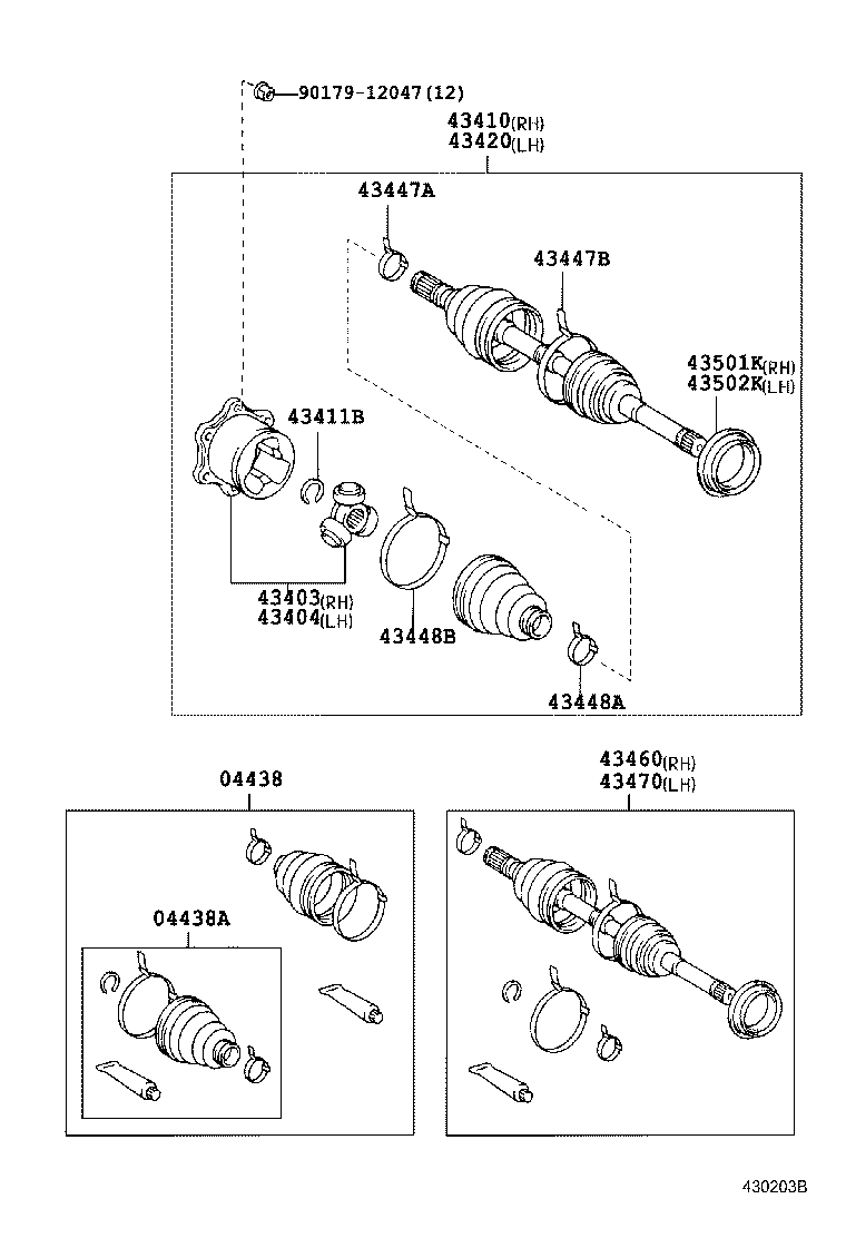 04428-35010 BOOT KIT, FRONT DRIVE SHAFT product image