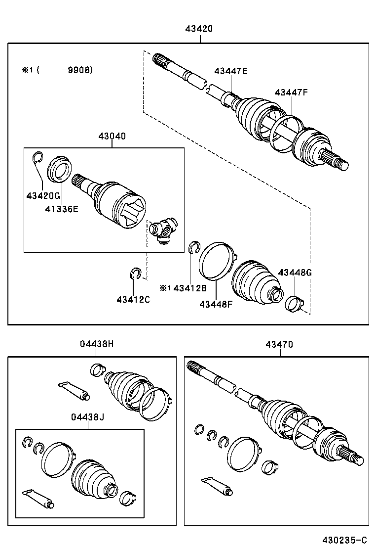 43420-05210 SHAFT ASSY, FRONT DRIVE, LH product image