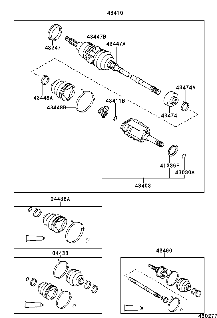 04438-16070 BOOT KIT, FRONT DRIVE SHAFT INBOARD JOINT product image
