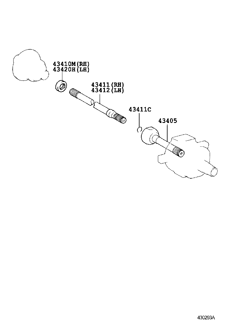 43460-69045 SHAFT ASSY, FRONT DRIVE OUTBOARD JOINT, RH product image