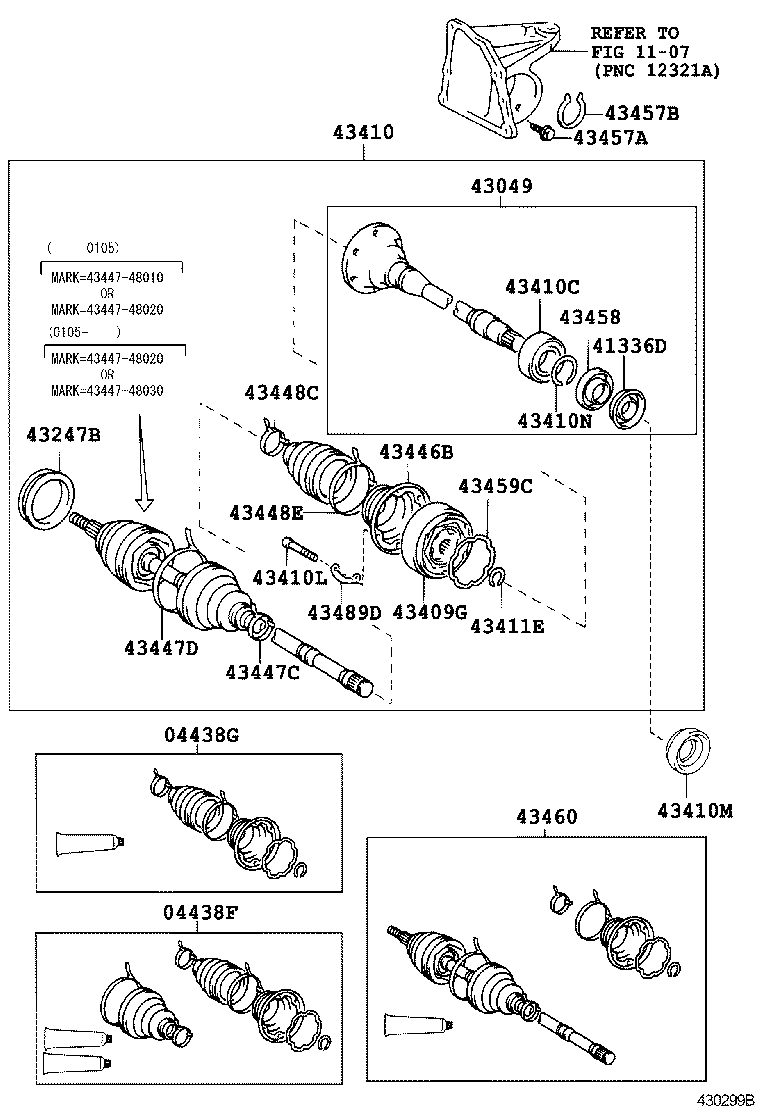 04438-48060 BOOT KIT, FRONT DRIVE SHAFT INBOARD JOINT, RH product image