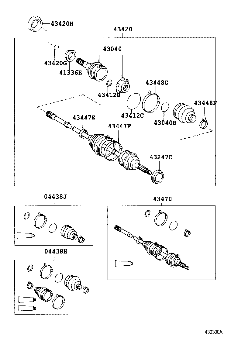 04438-48060 BOOT KIT, FRONT DRIVE SHAFT INBOARD JOINT, RH product image