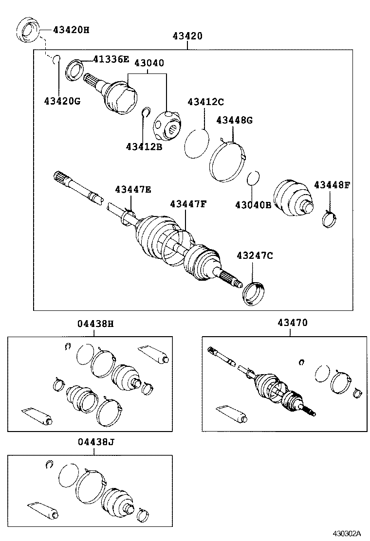 04438-21050 BOOT KIT, FRONT DRIVE SHAFT INBOARD JOINT, RH product image