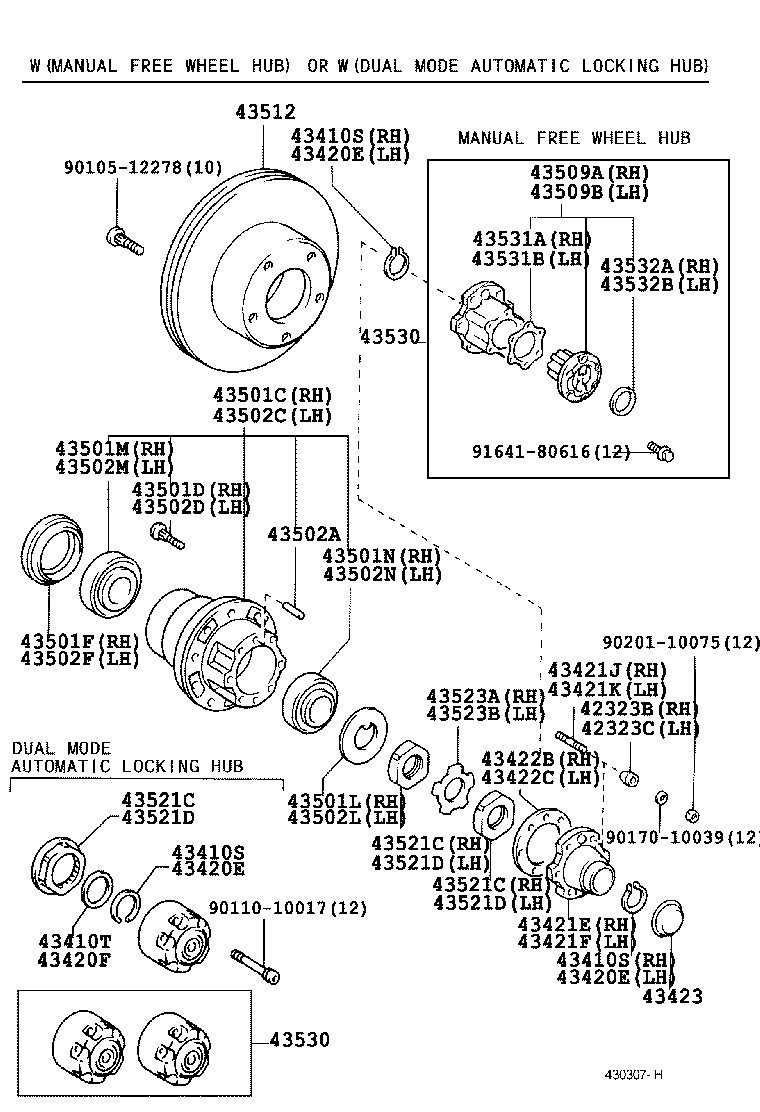 43502-60070 HUB, FRONT AXLE product image