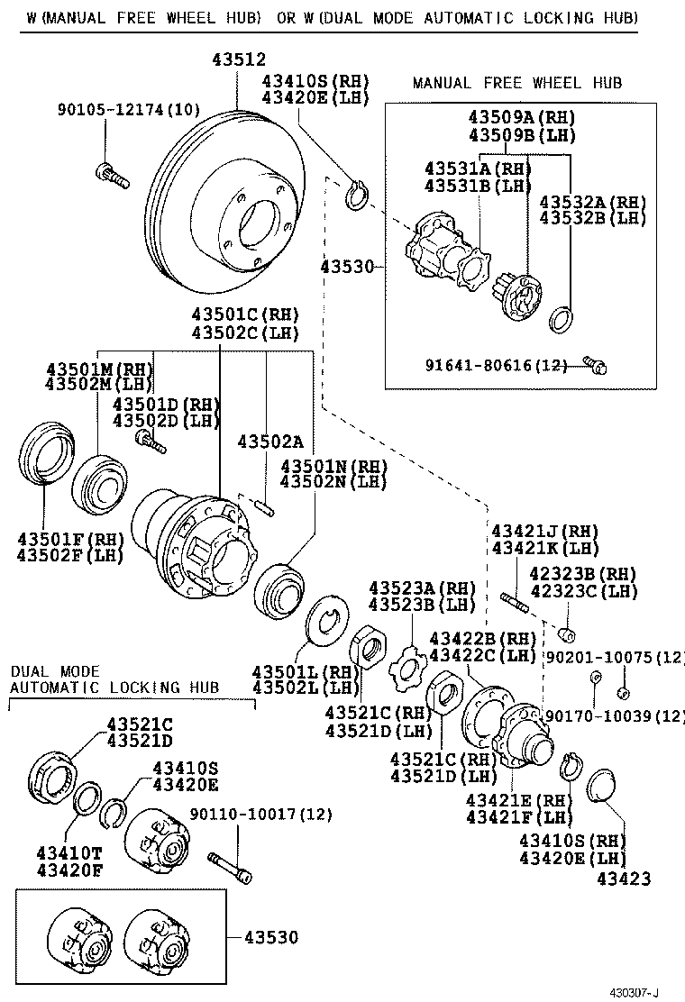 43510-60160 HUB AND BRAKE DRUM ASSY, FRONT AXLE, RH product image