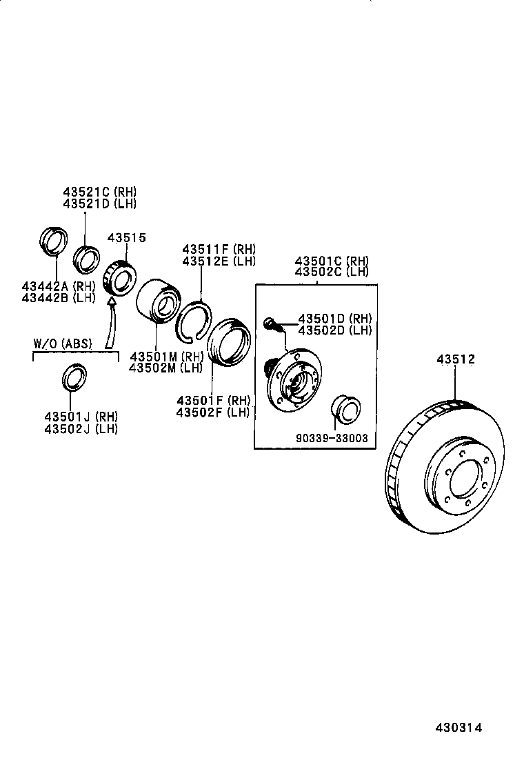 43512-35300 DISC, FRONT product image