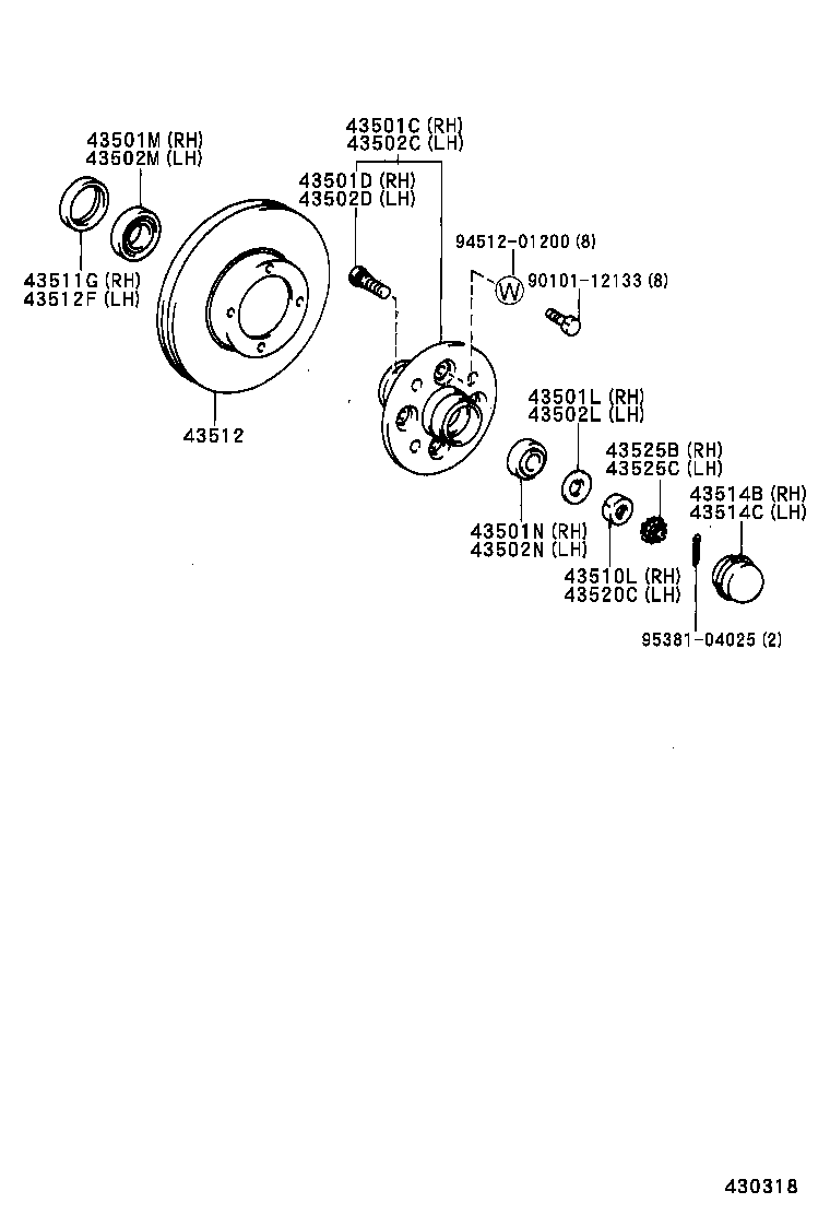 43512-0B010 DISC, FRONT product image