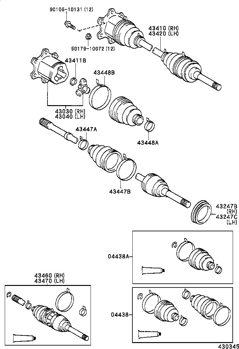 43403-28010 JOINT ASSY, FRONT DRIVE INBOARD, RH product image