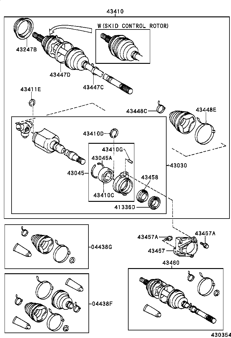 04438-20170 BOOT KIT, FRONT DRIVE SHAFT INBOARD JOINT, RH product image