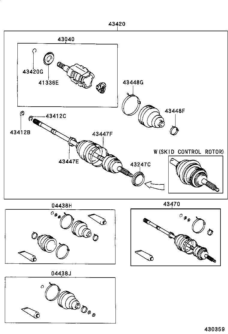 04438-20170 BOOT KIT, FRONT DRIVE SHAFT INBOARD JOINT, RH product image