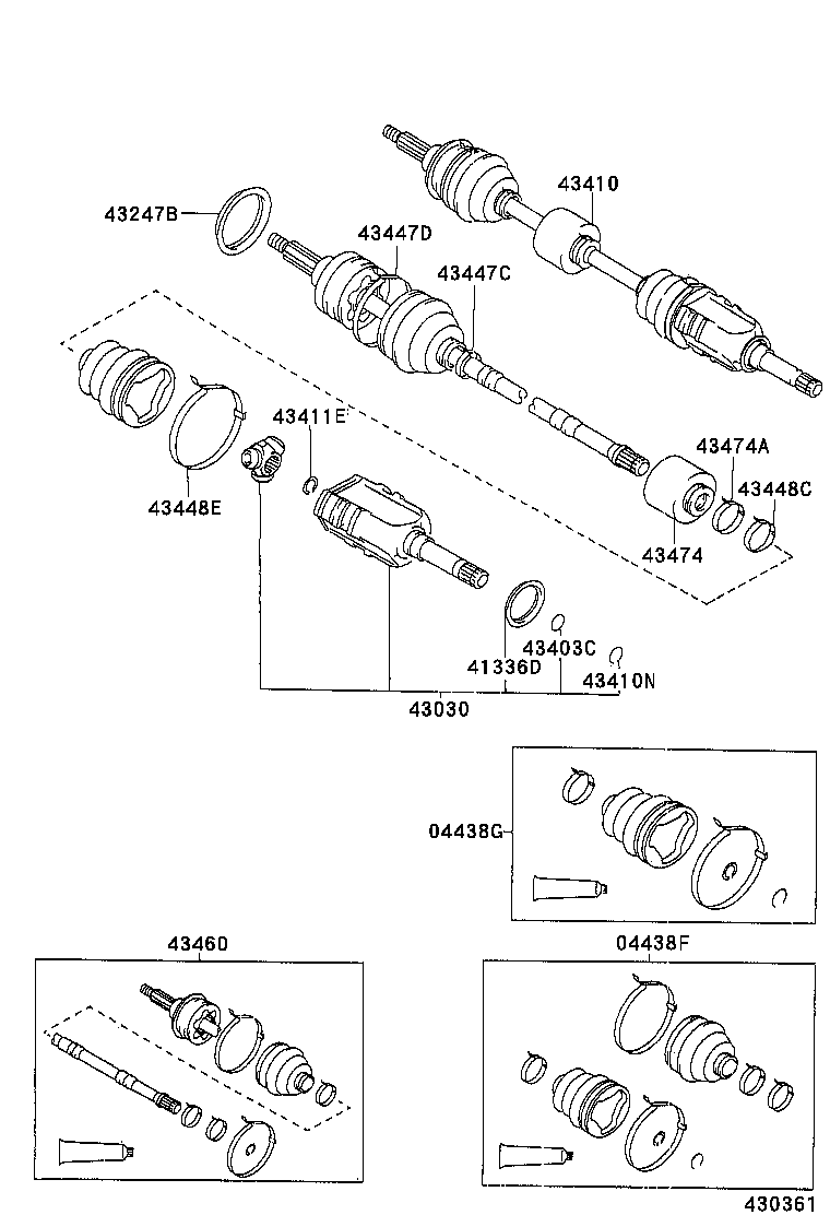 04438-20170 BOOT KIT, FRONT DRIVE SHAFT INBOARD JOINT, RH product image