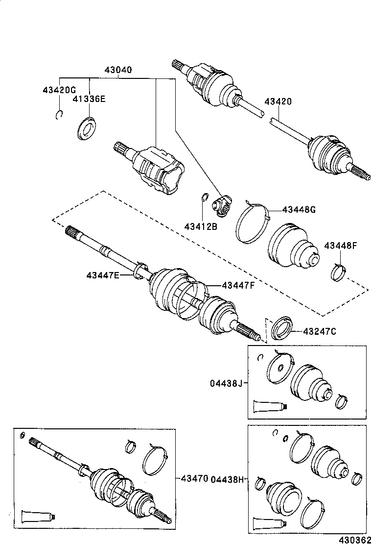 04438-20170 BOOT KIT, FRONT DRIVE SHAFT INBOARD JOINT, RH product image