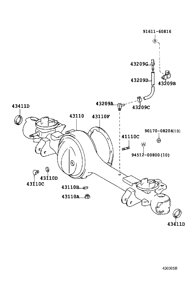 41110-60550 CARRIER ASSY, DIFFERENTIAL, FRONT product image